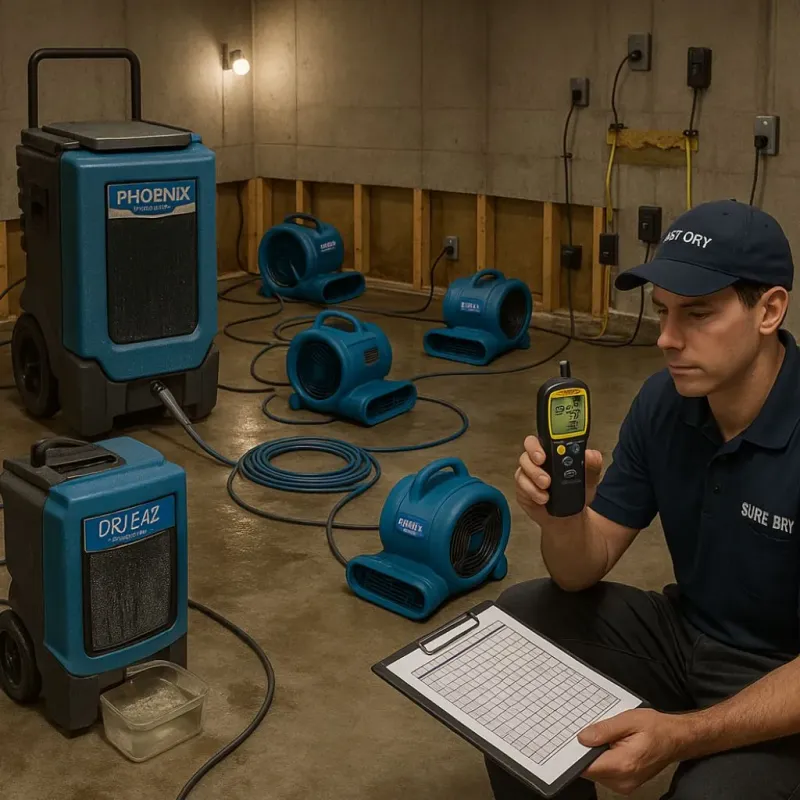 Structural Drying and Dehumidification process in Bourbon, IN